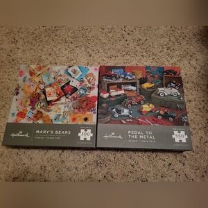 2) Hallmark Archive Collection Puzzles. Antique Cars & Mary's Bears